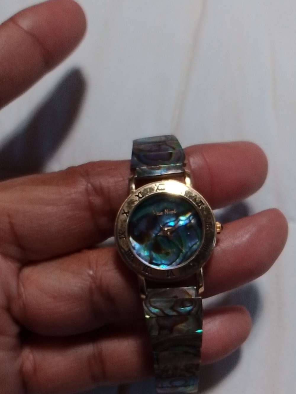 Abalone Shell Inlay Women's Watch - Gold Tone